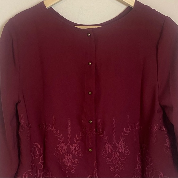 Zac & Rachel Bohemian Embroidered Blouse Top Size Small - Picture 11 of 13